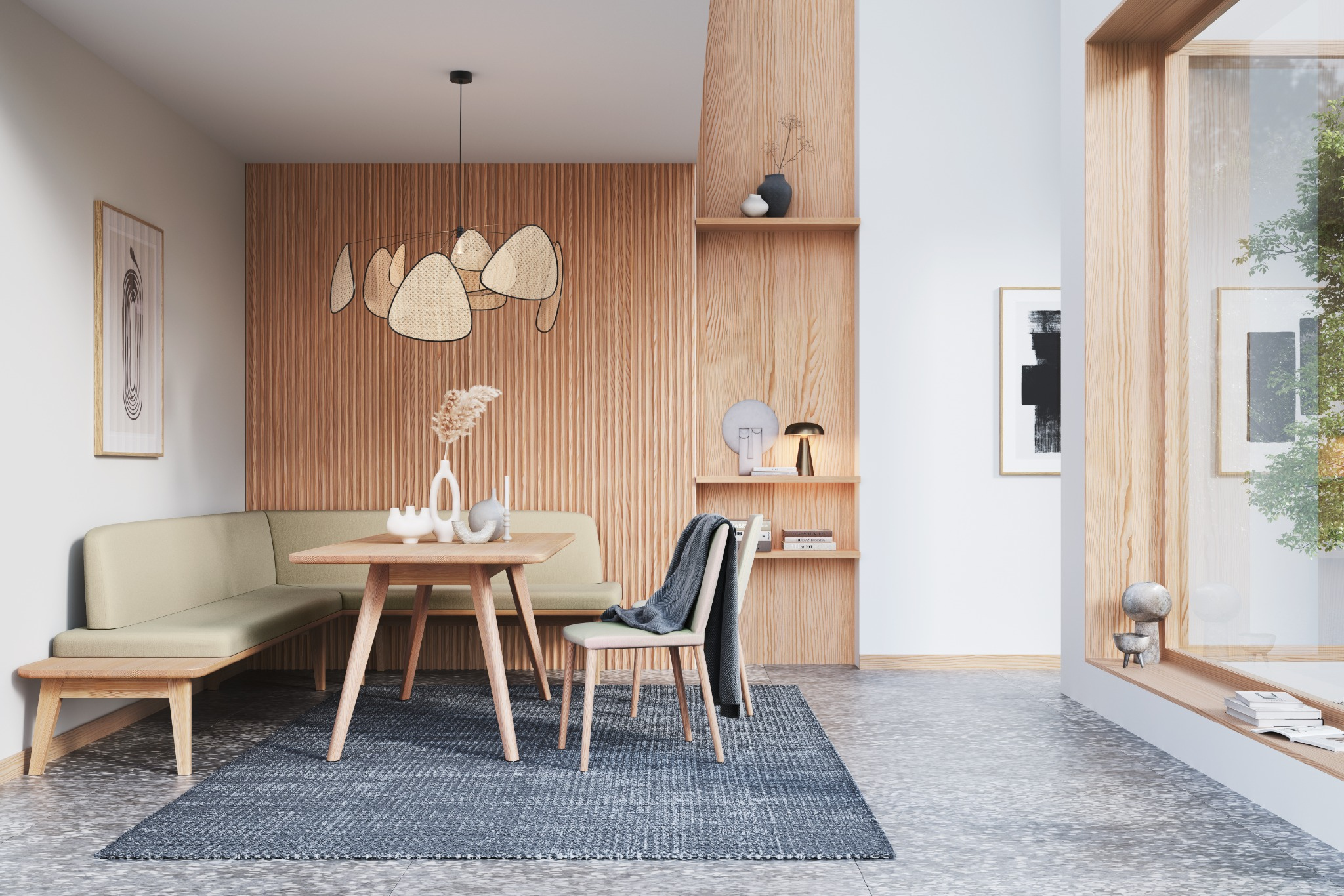 Forcher – Essbereich mit Tisch, Eckbank und Stuhl